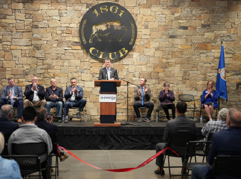David announcing the new power plant in Nodaway County
