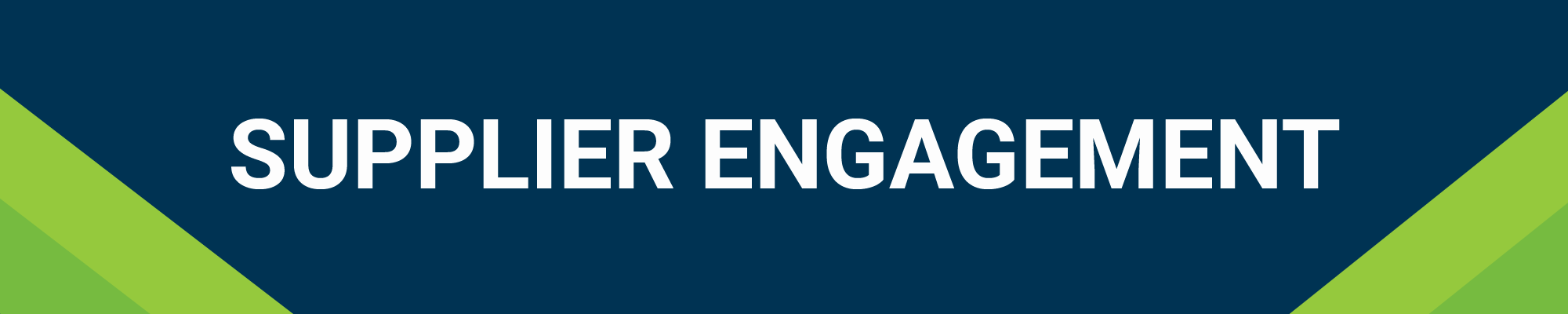 Banner reading Supplier Engagement