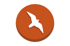 Falcon icon with orange circle