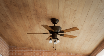 a brown ceiling fan