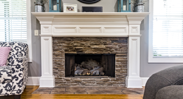 Fireplace in a home